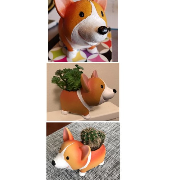 Corgi Dog Resin Planter or Holder - Picture 2 of 5